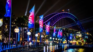 Vivid Sydney flags at Circular Quay
