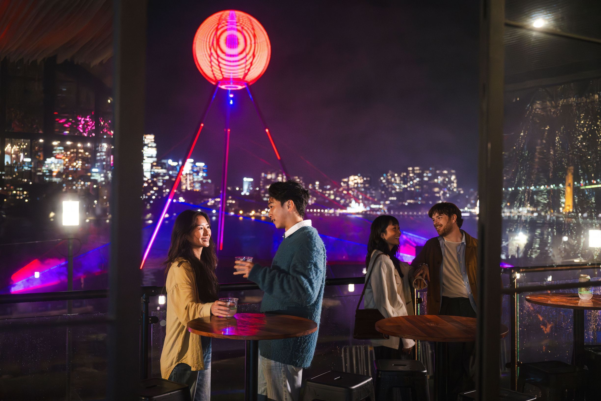 Visitors enjoy Vivid Sydney
