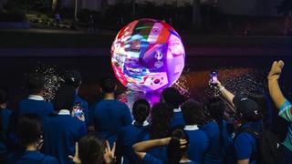 Giant floating football on the Parramatta River