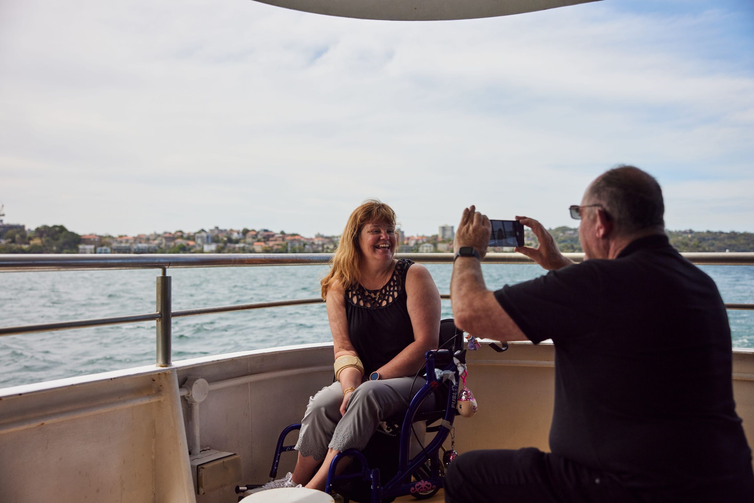 Couple enjoying a Sealink cruise