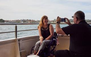 Couple enjoying a Sealink cruise