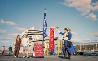Cruise passengers arrive in the Port of Eden
