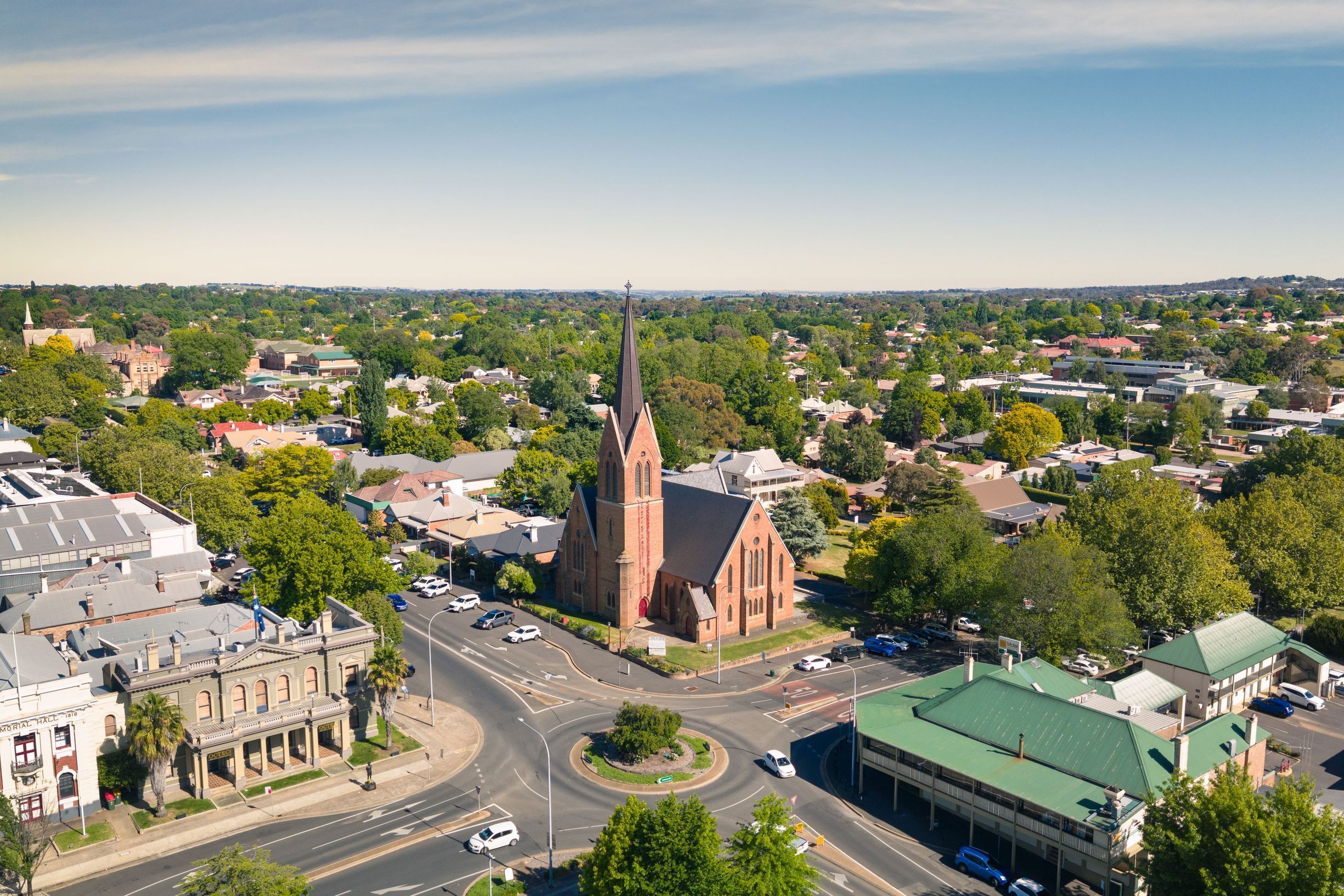 Aerial view of the town of Orange