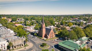 Aerial view of the town of Orange