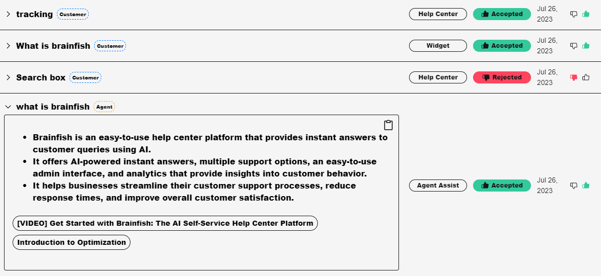 Agent Search Analytics