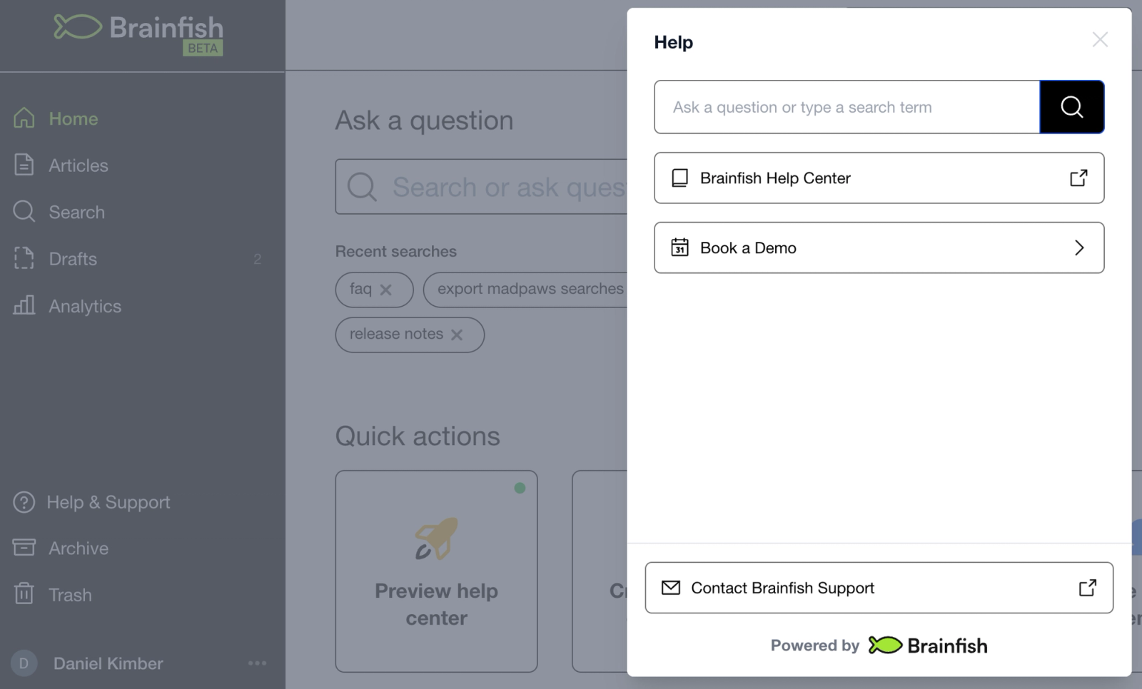 In-app support widgets