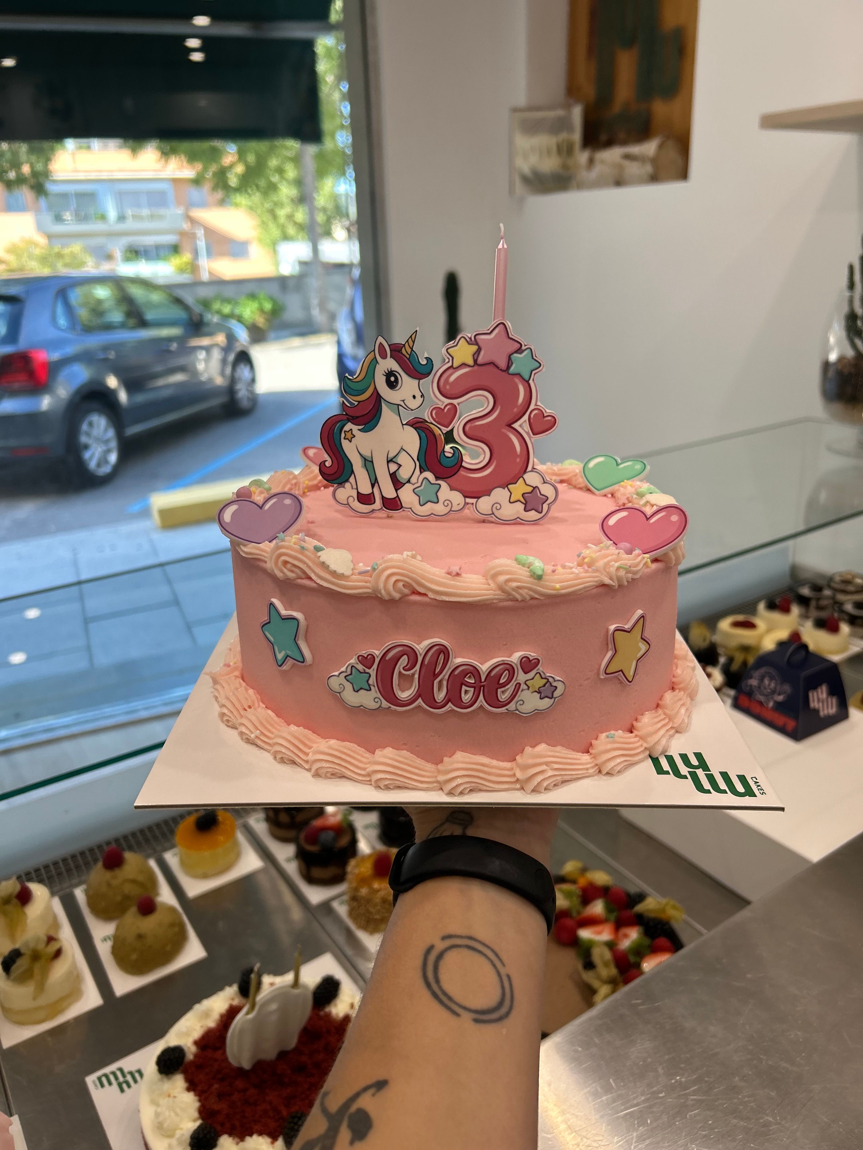 Pastel Unicornio Rosa 3 años