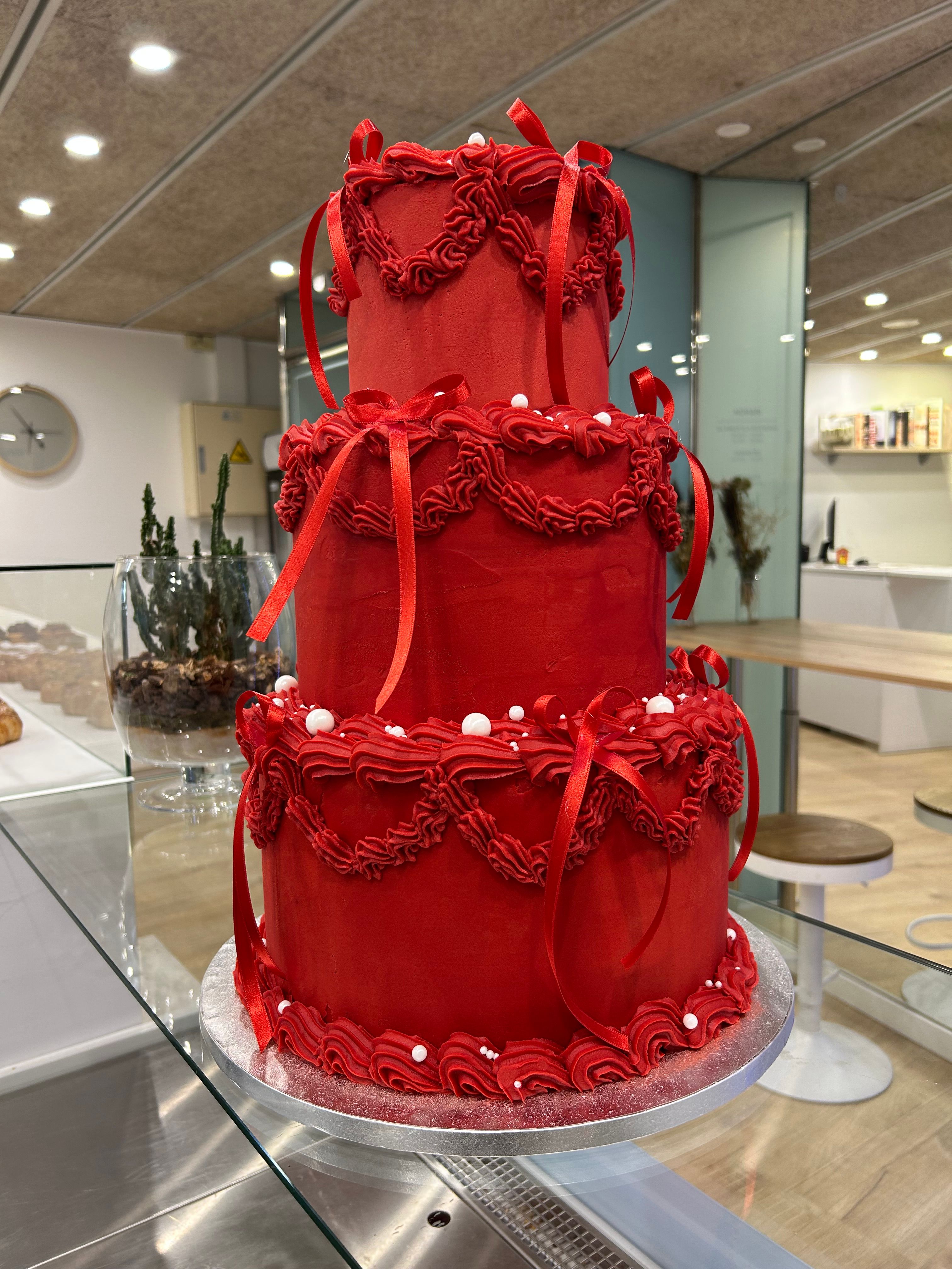 Pastel boda rojo