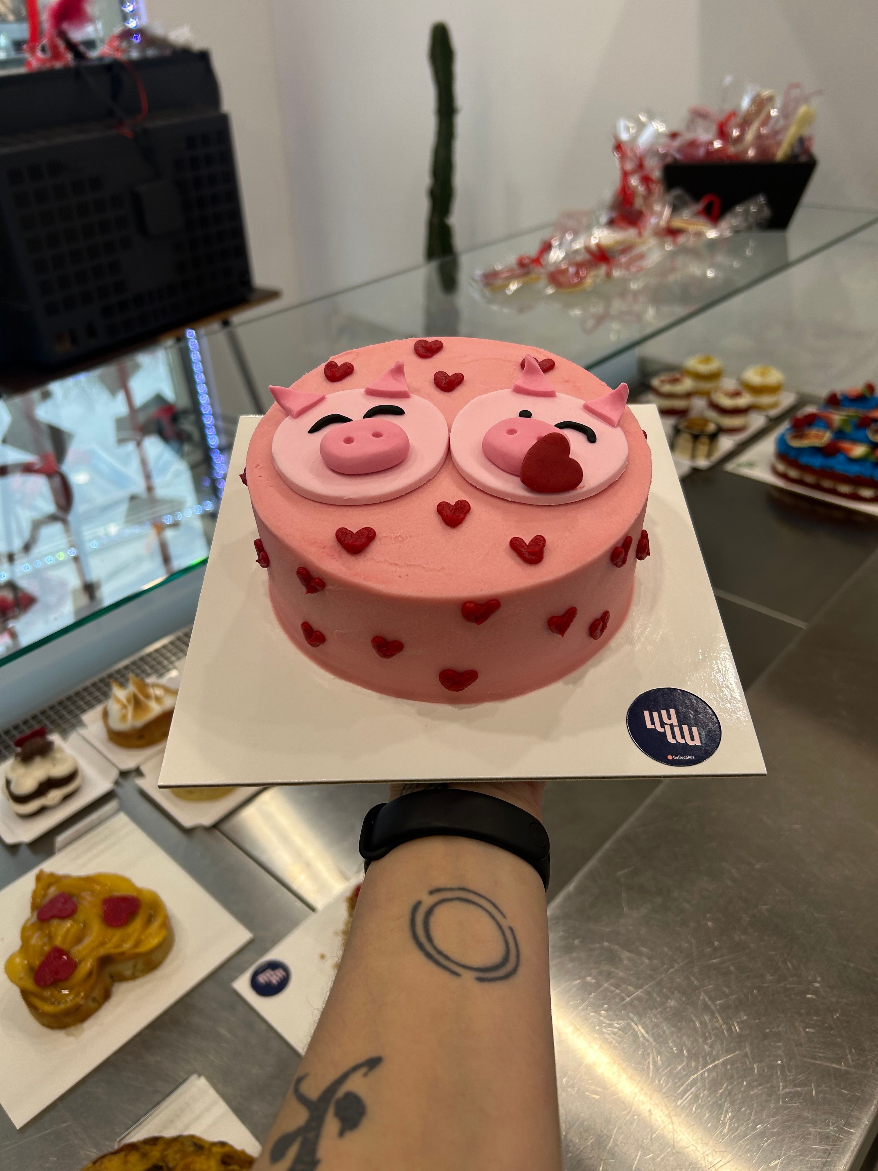 Pastel cerditos enamorados