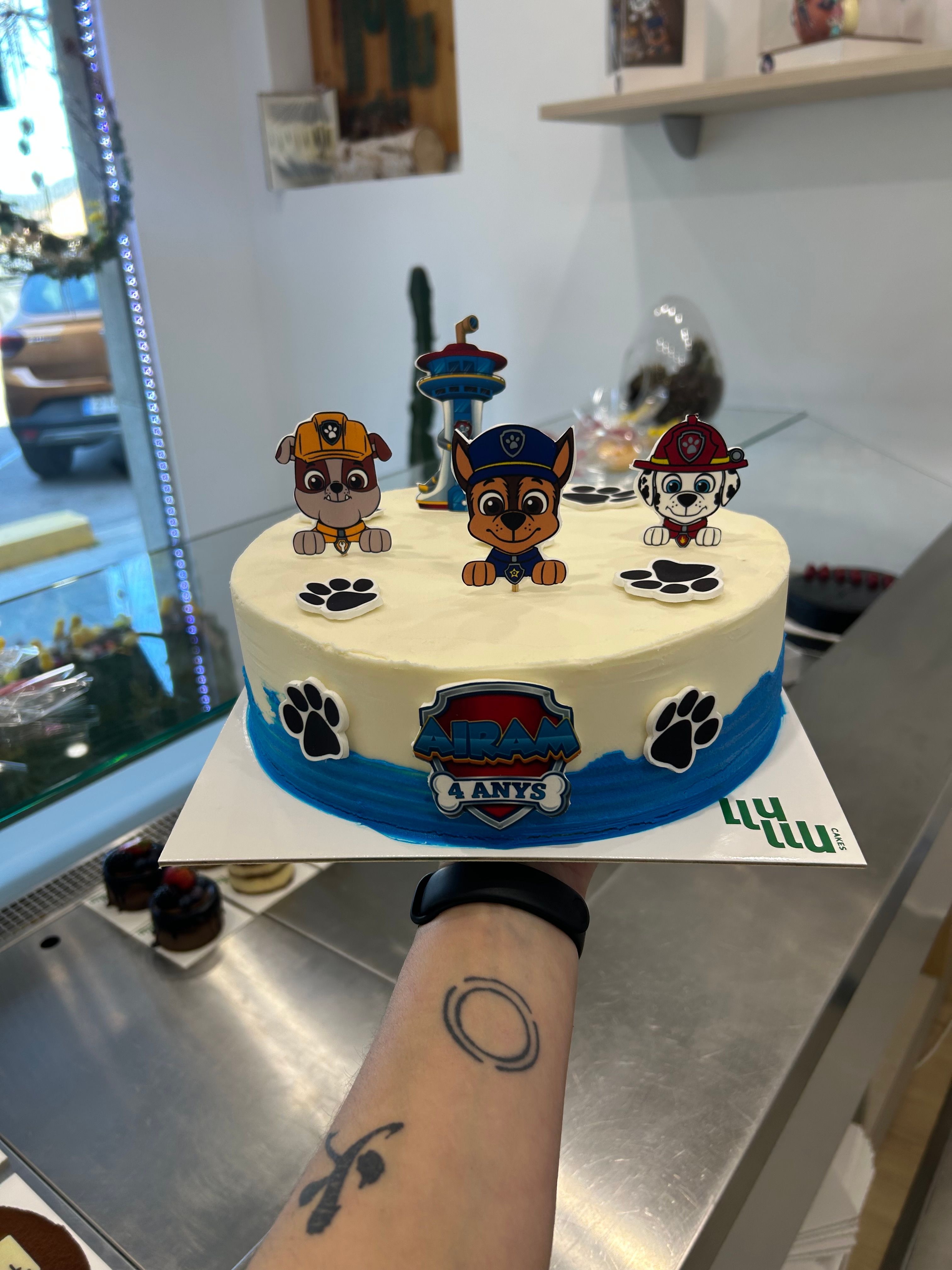 Pastel patrulla canina personalizado azul blanco