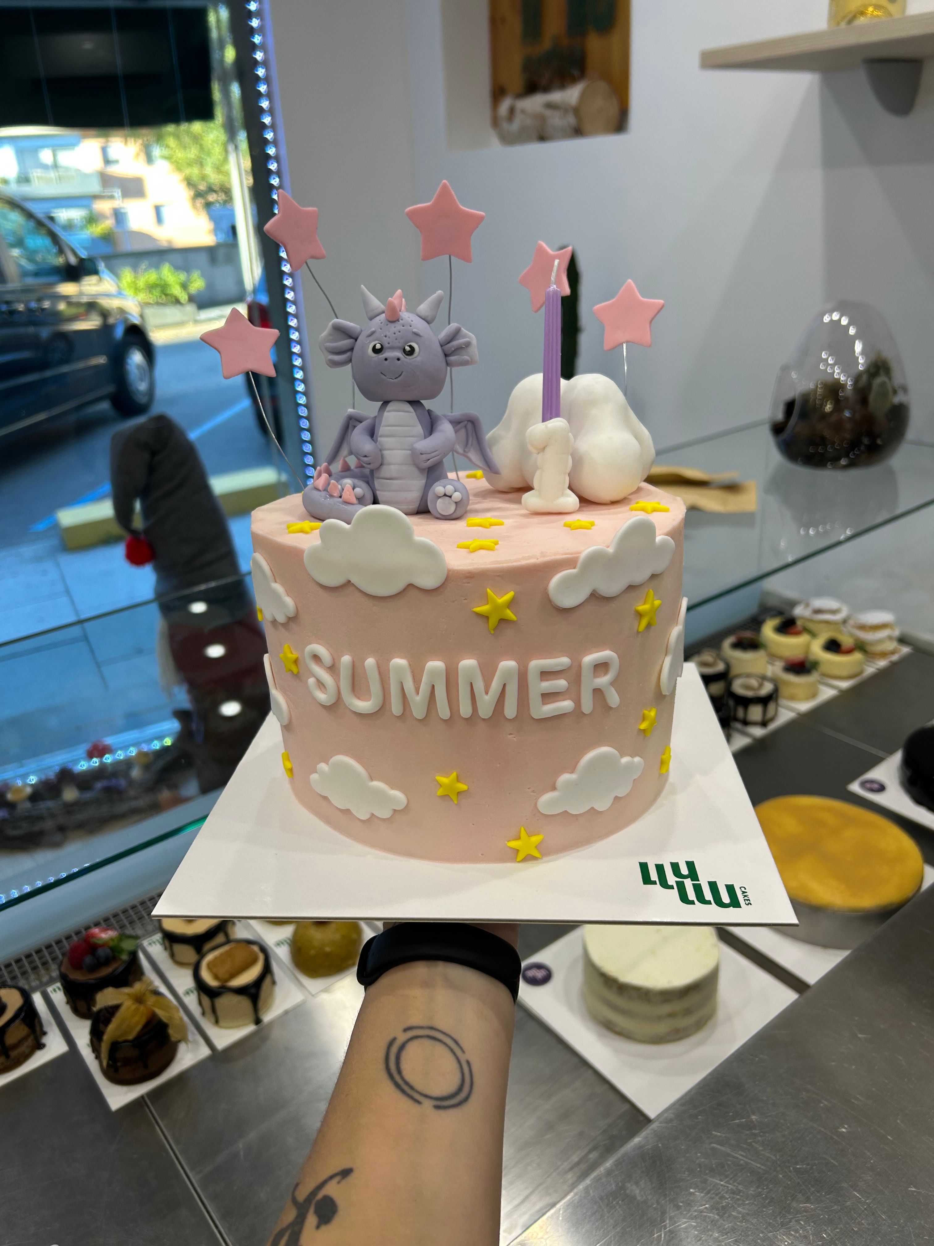 Pastel infantil summer rosa fondant