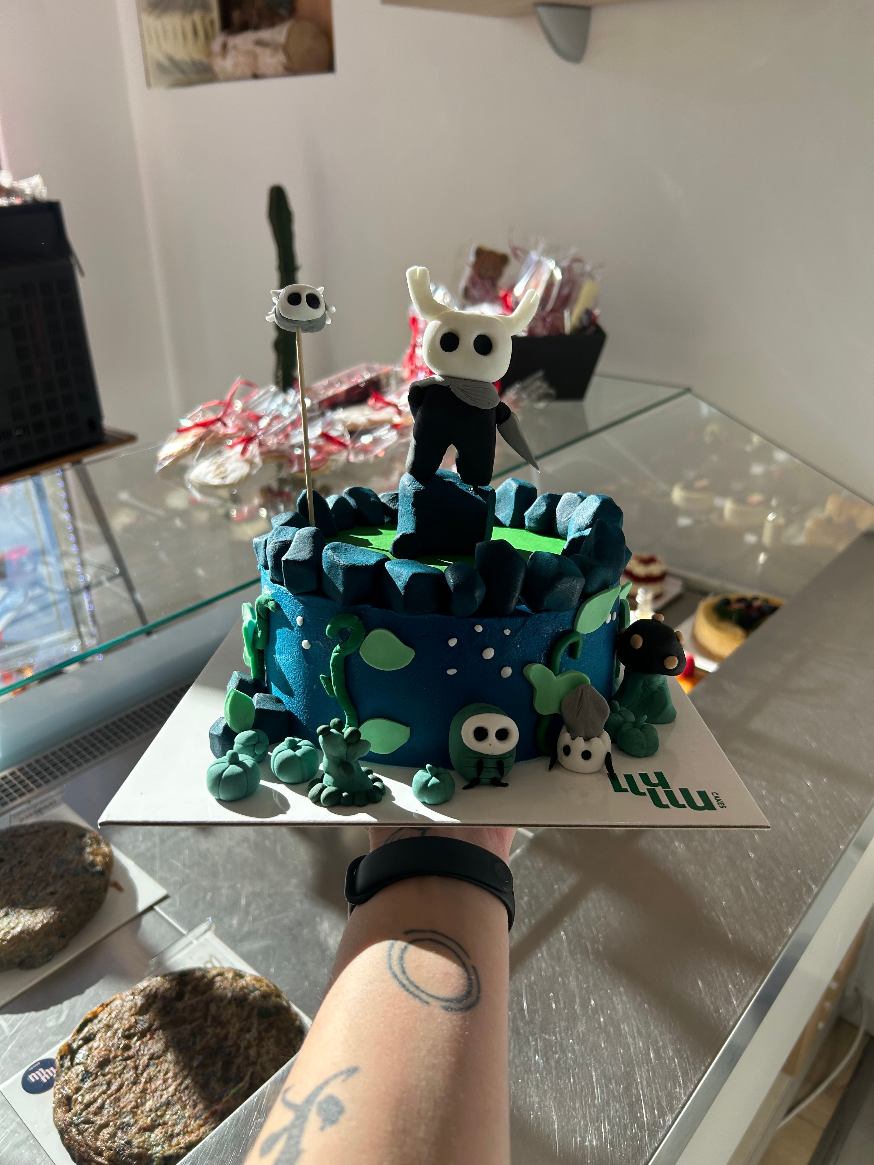 Pastel rocas verde