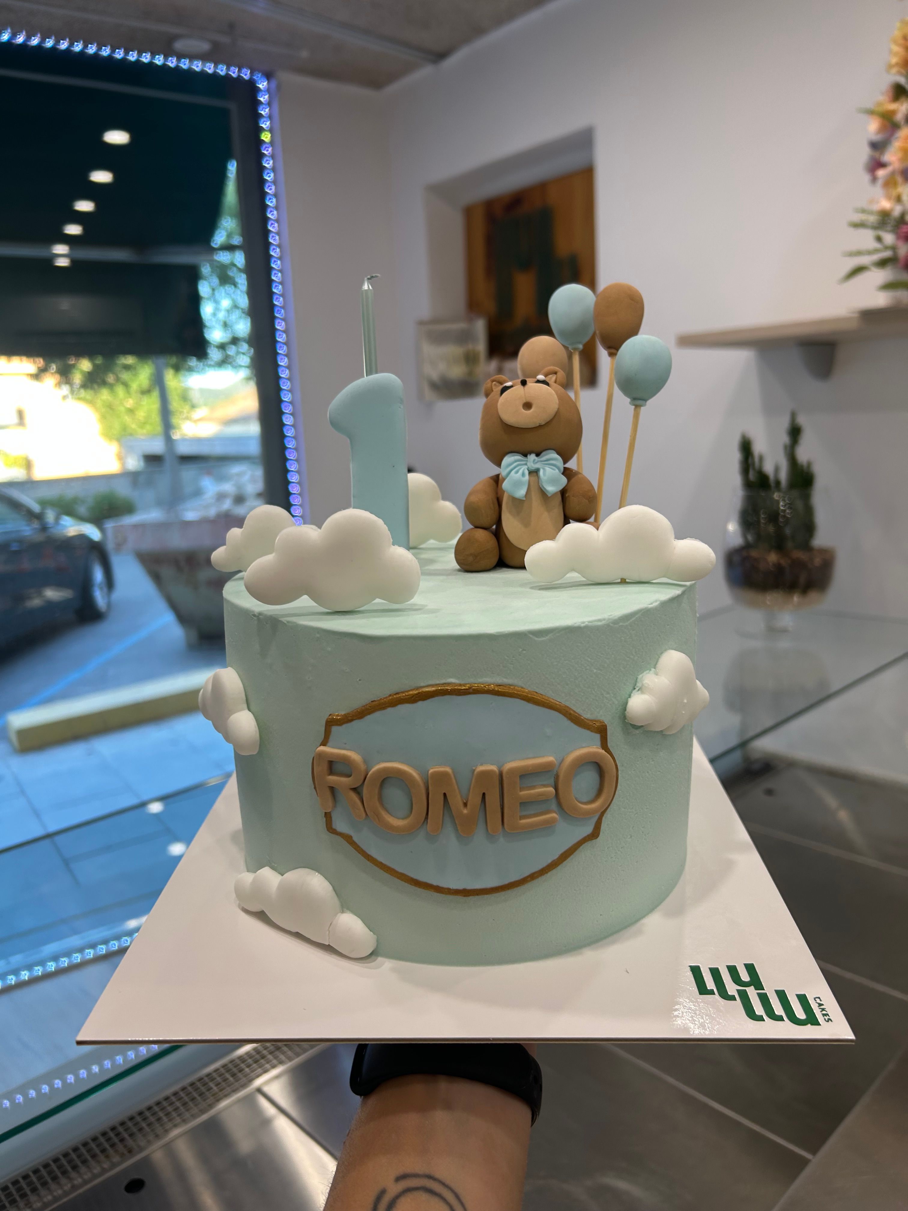 Pastel 1 año ossito i fantil globos 