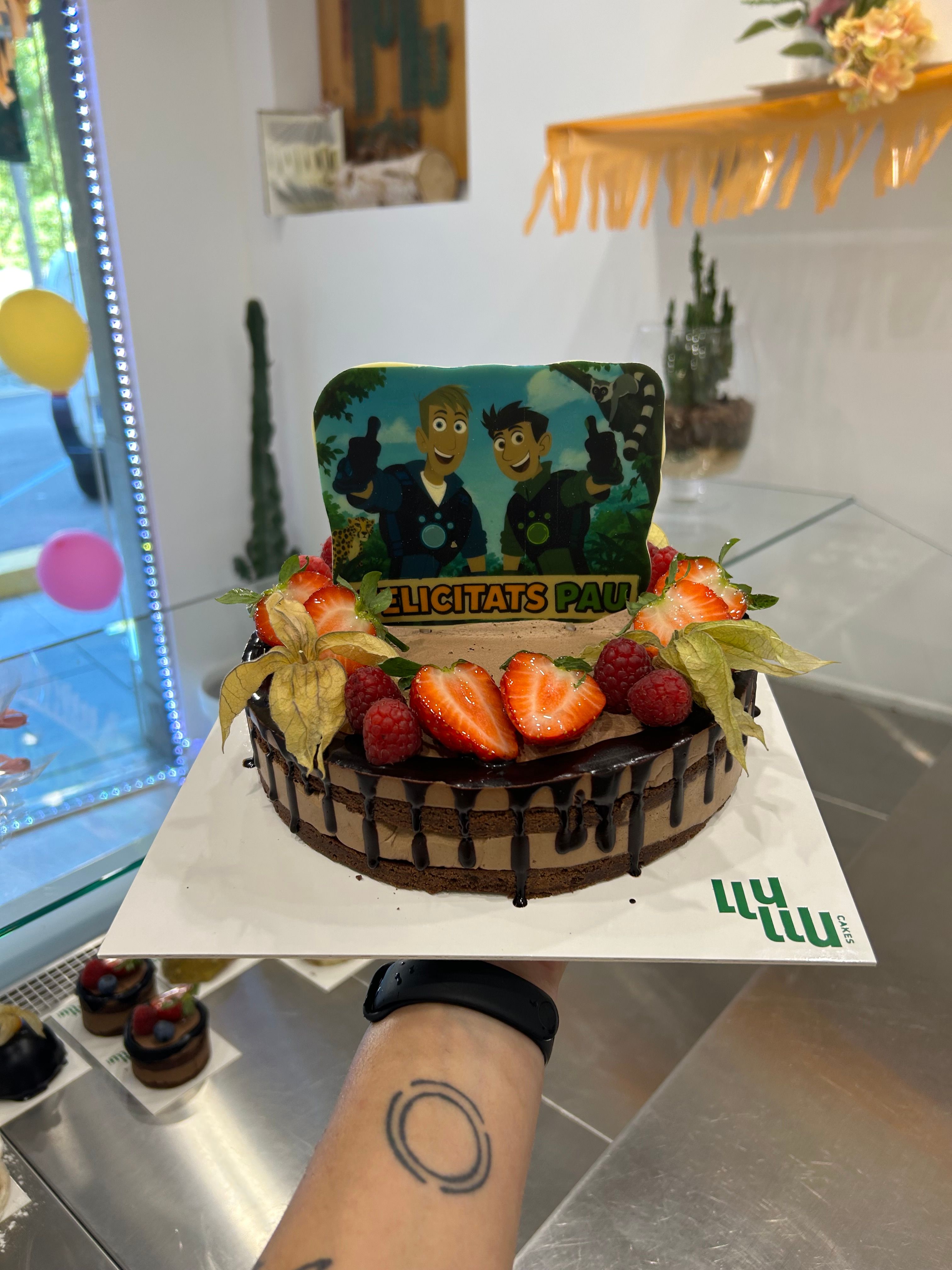 Pastel trufa con placa foto impressa
