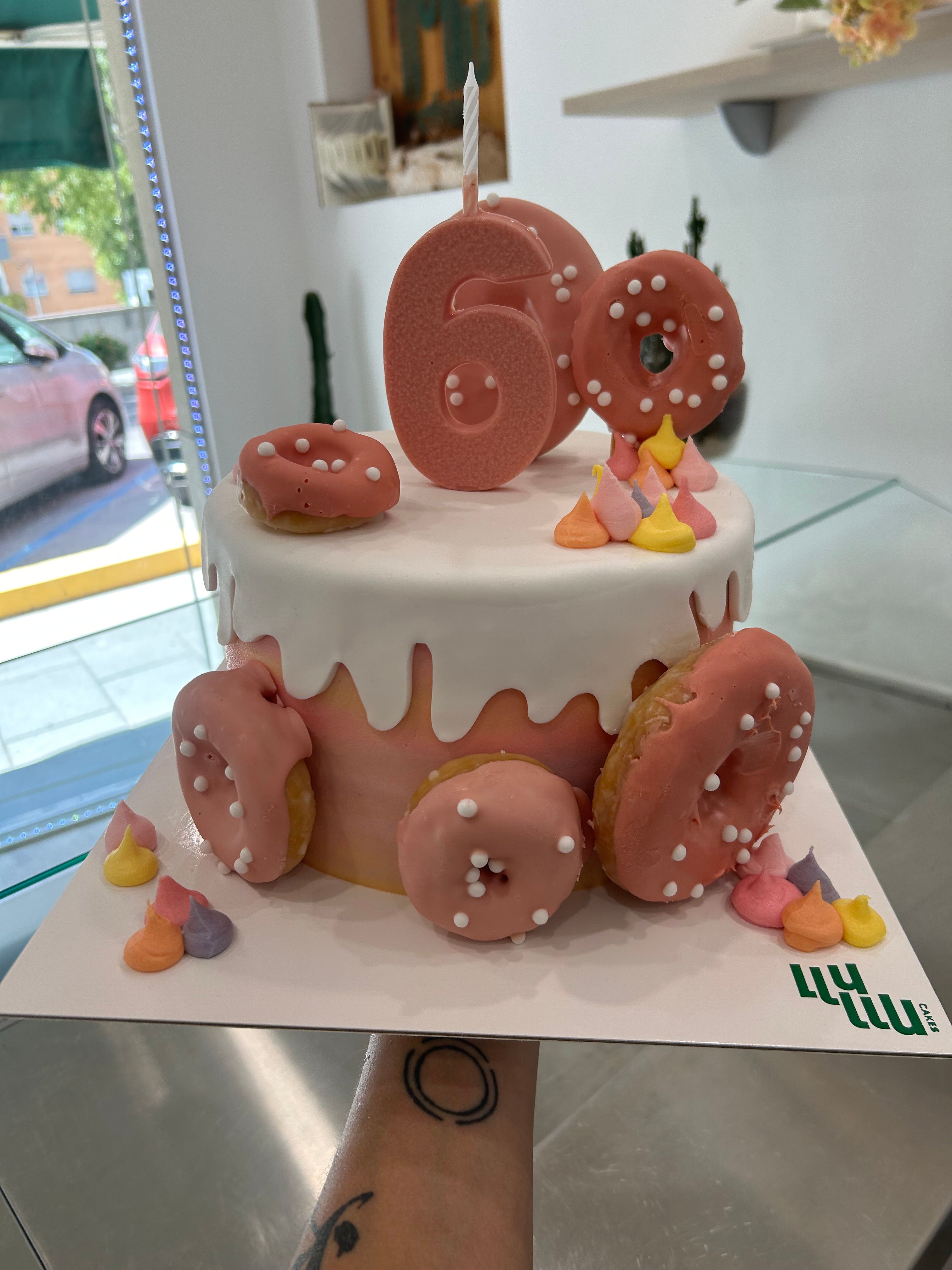 Pastel donuts rosa 