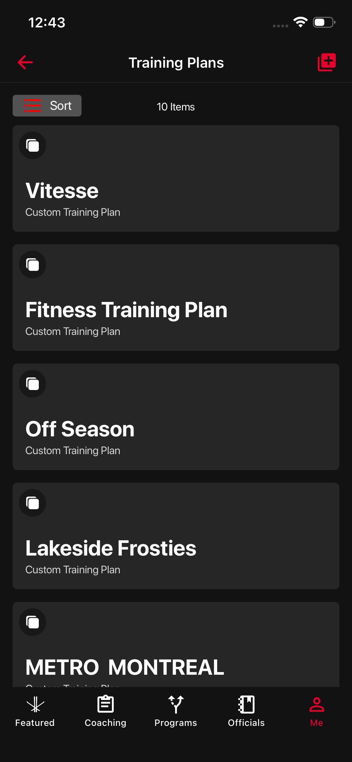 Training Plans Dashboard