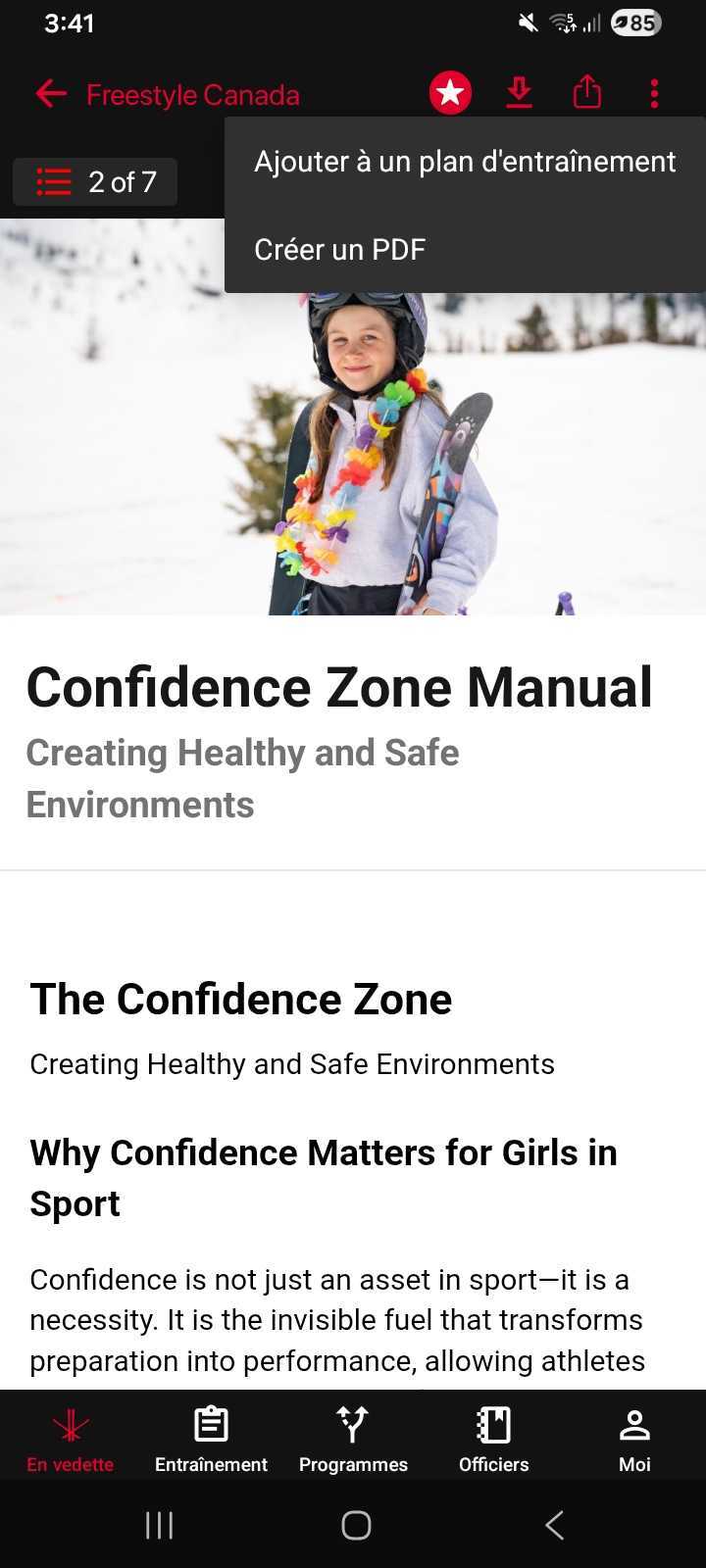 Ajouter au plan d’entraînement