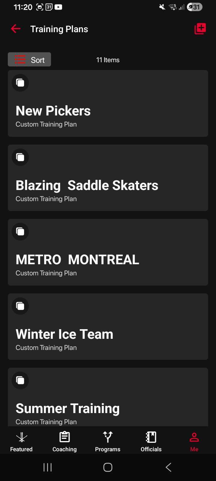 Training Plans Dashboard