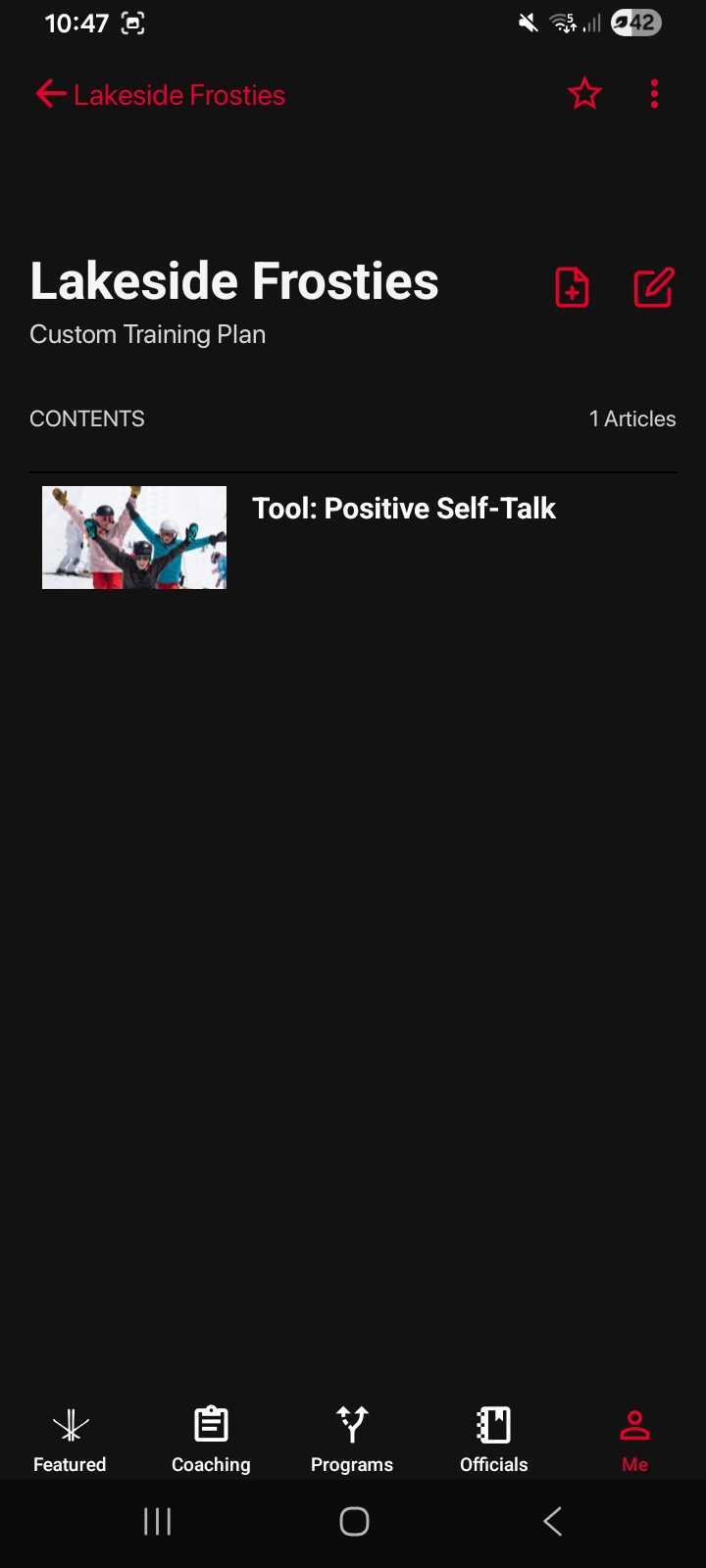 Training Plan Folder