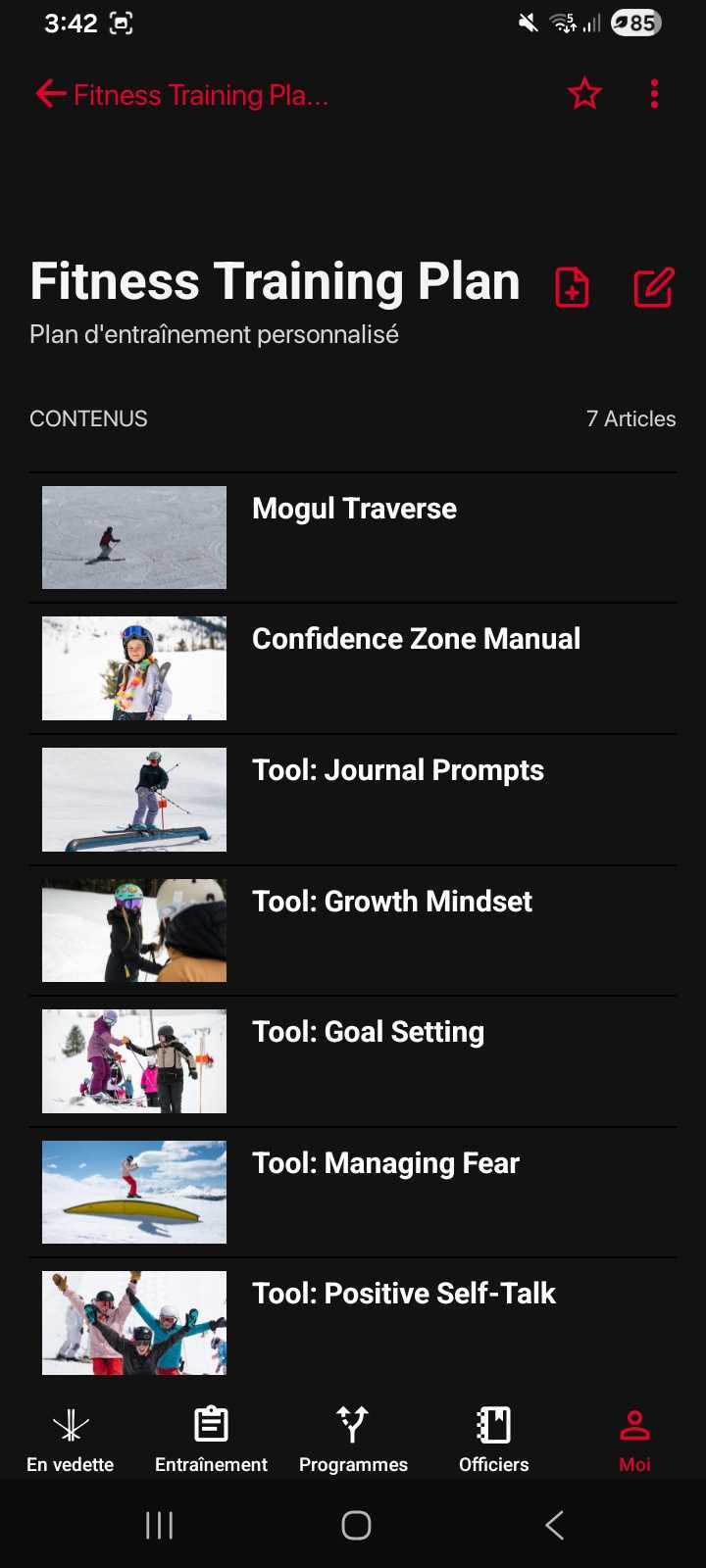 Voir votre plan d’entraînement