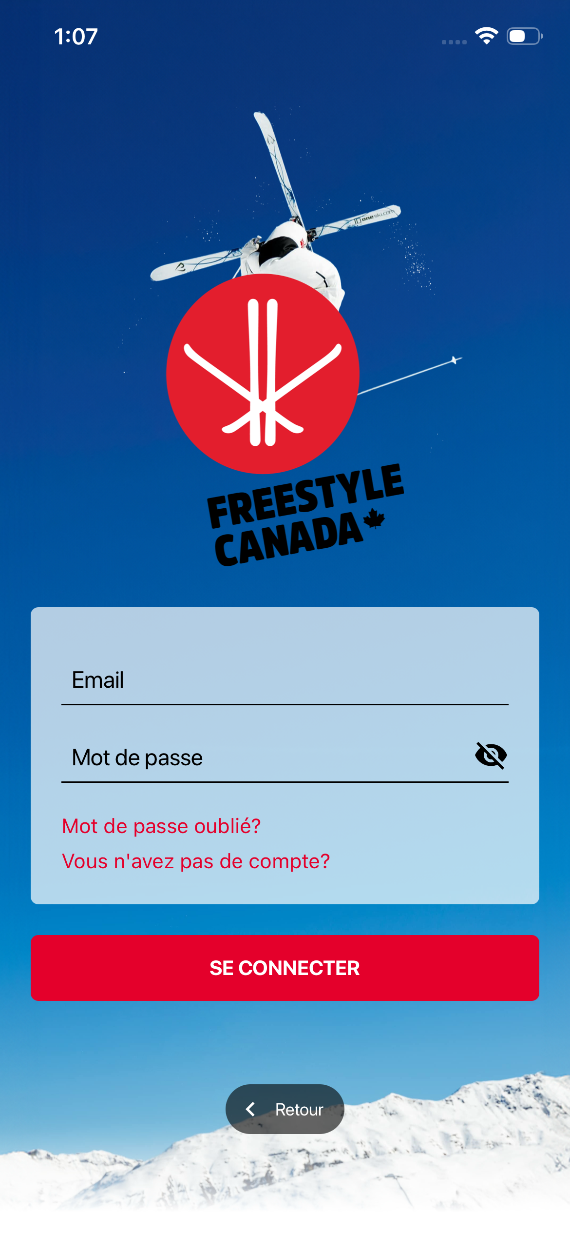 S’inscrire en utilisant votre courriel et votre mot de passe