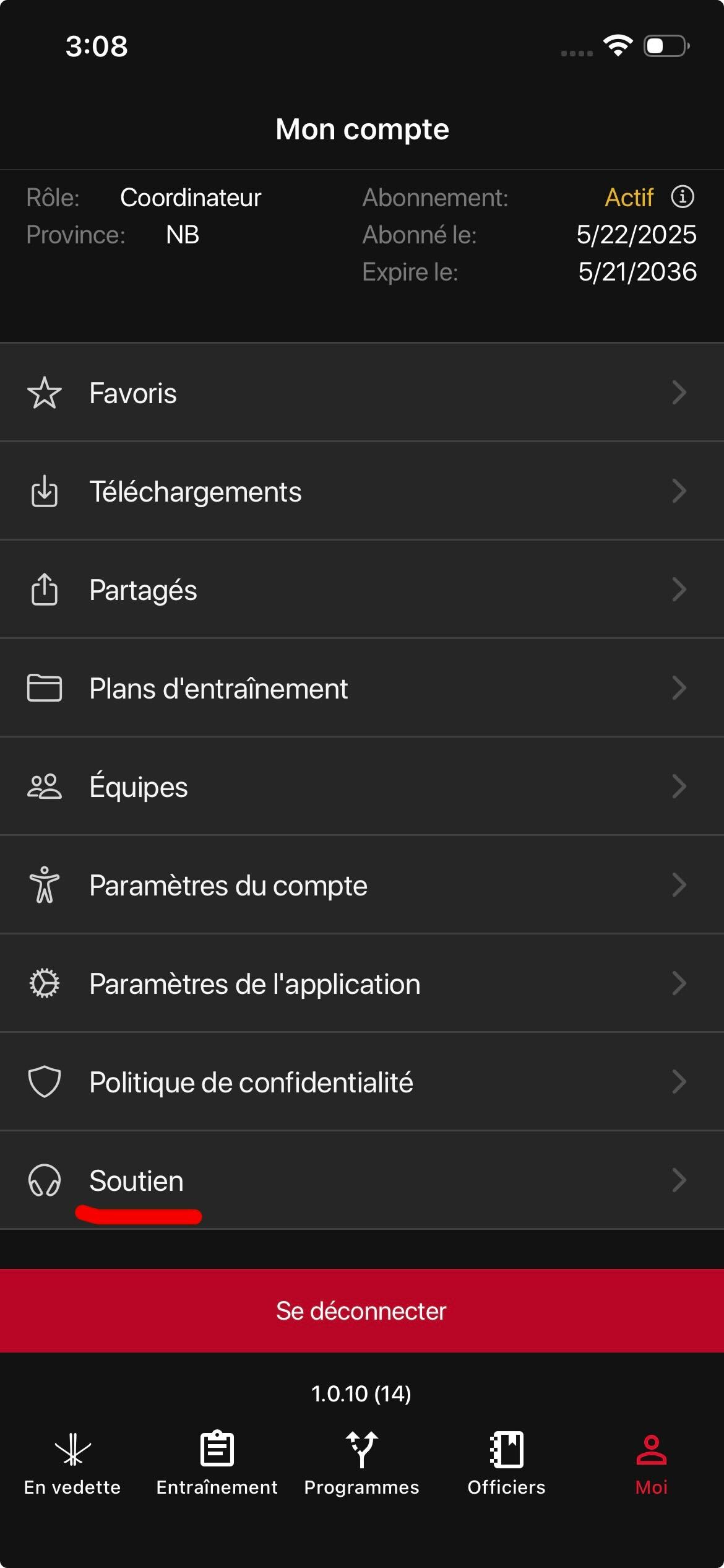 Aller dans Mon compte