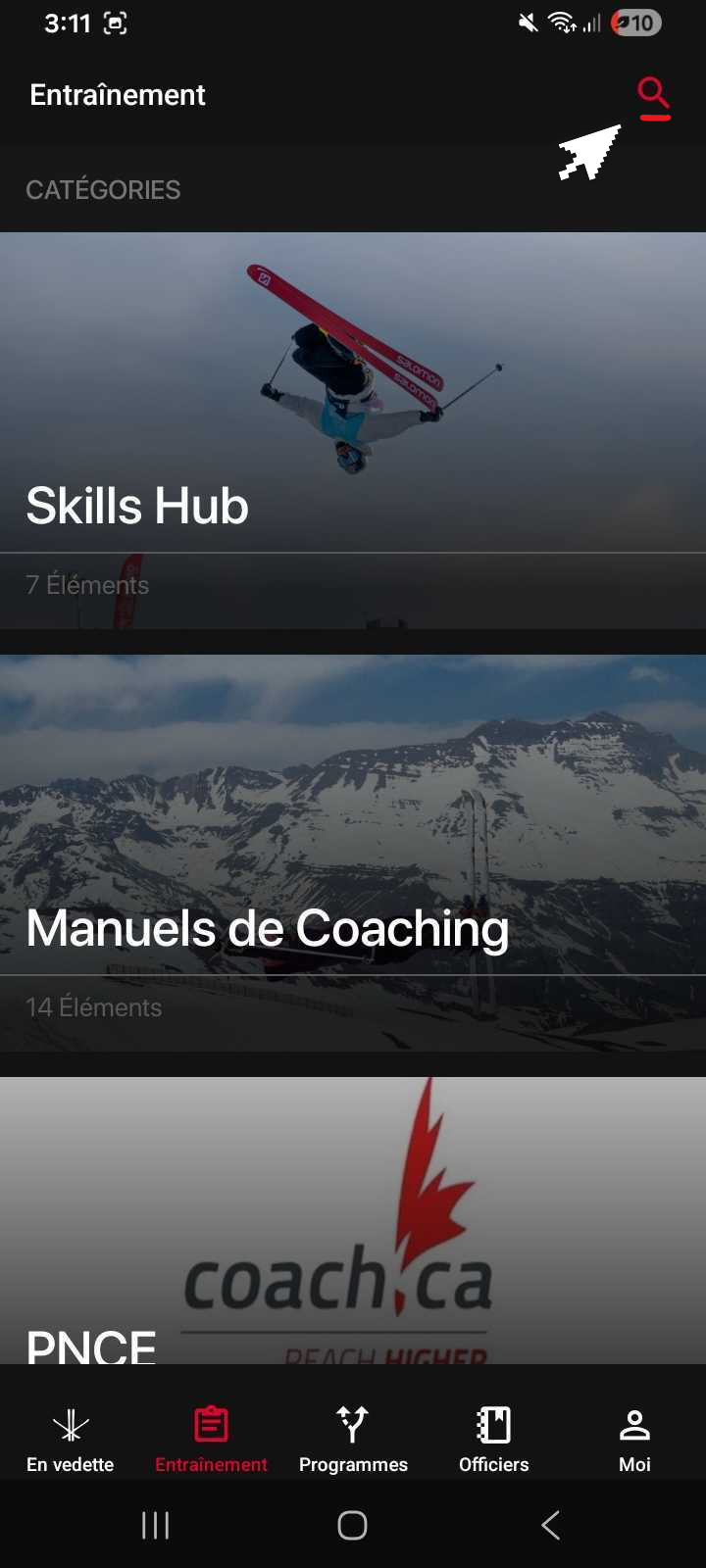 Pour trouver une vidéo ou un article