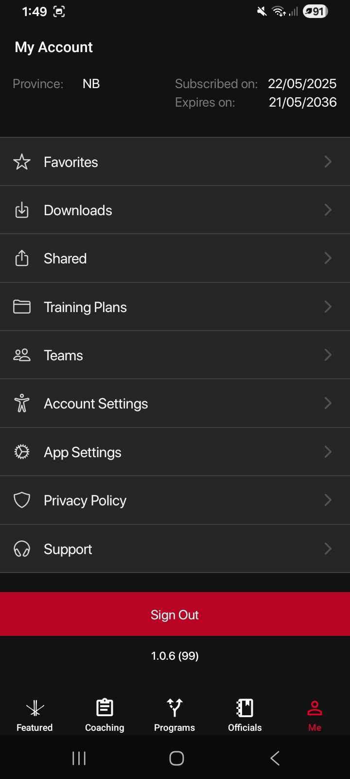 Paramètres de l’application