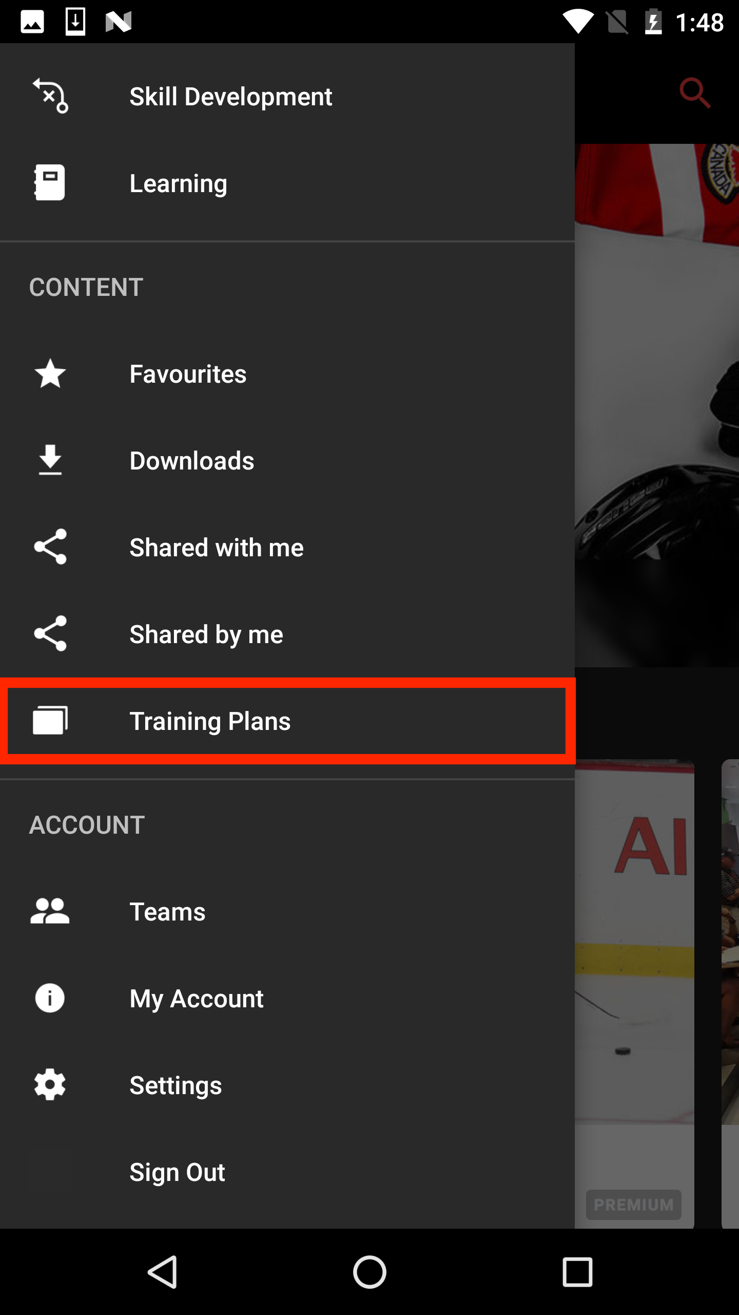 Accéder aux plans d'entraînement