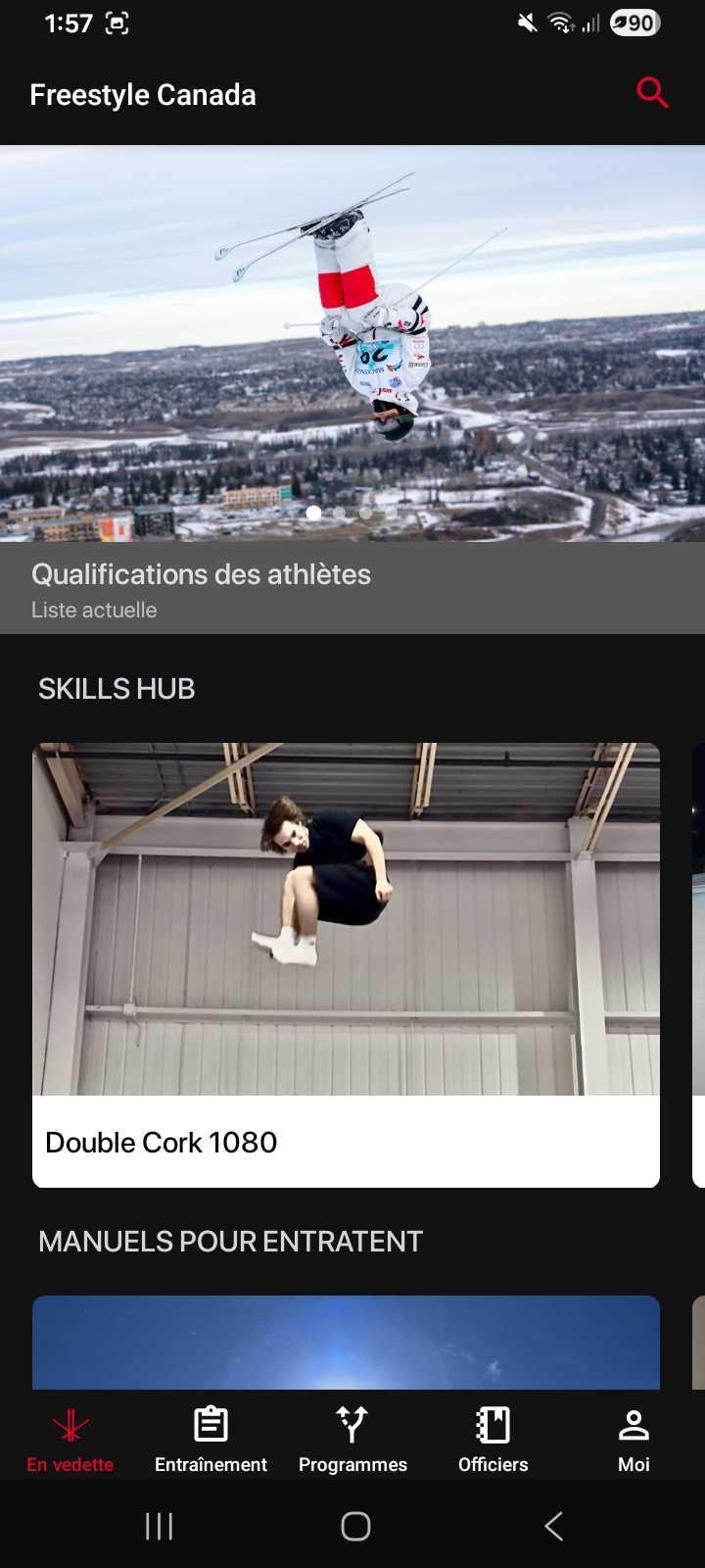 l’application Freestyle Ski Canada