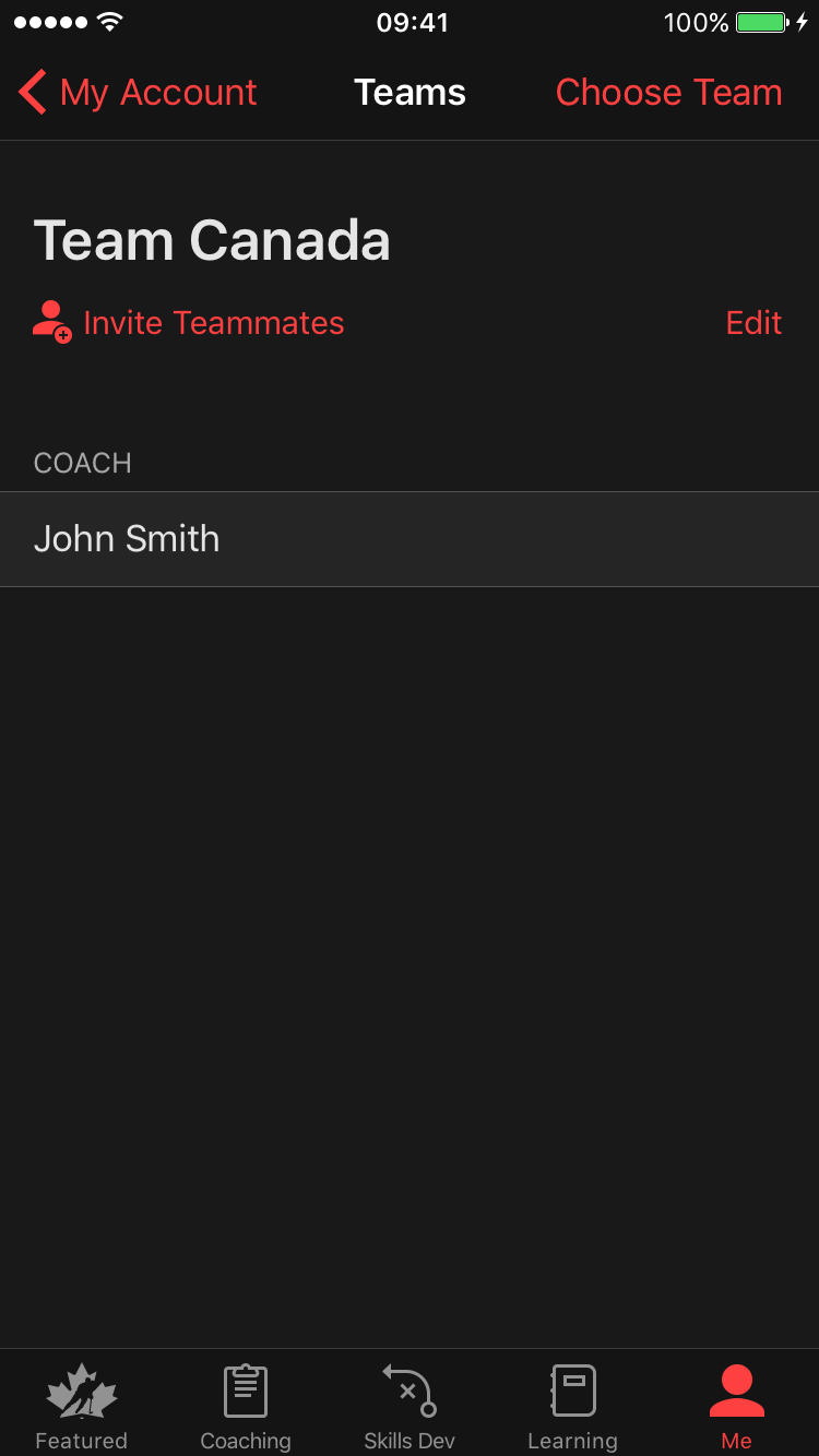 Inviter des coéquipiers