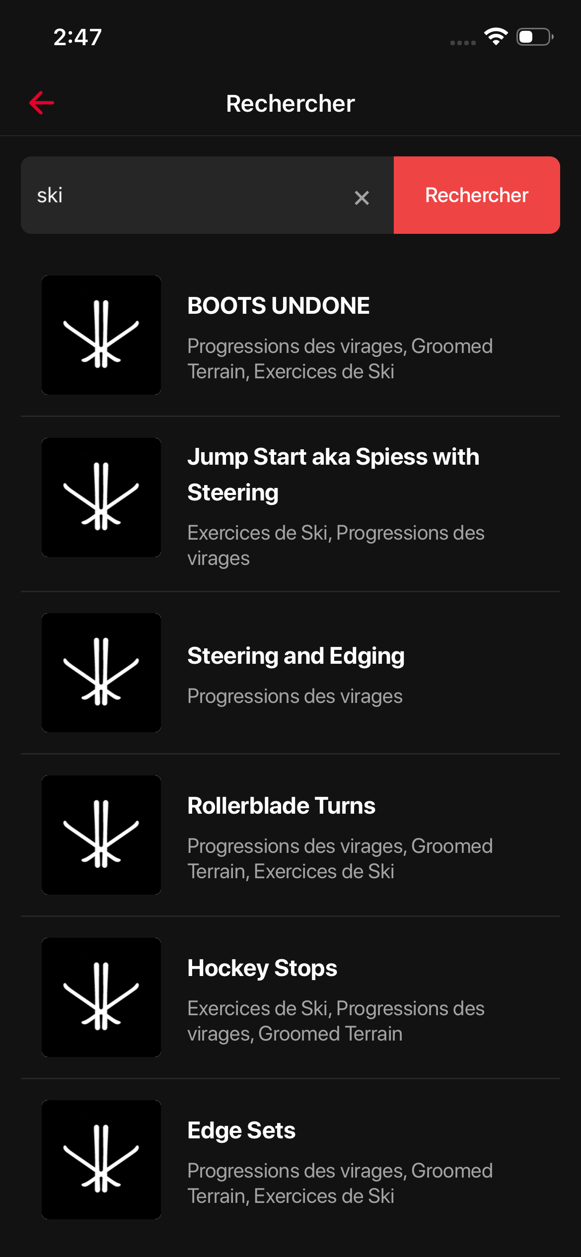 Puis appuyez sur Rechercher dans le coin inférieur droit pour voir les résultats.