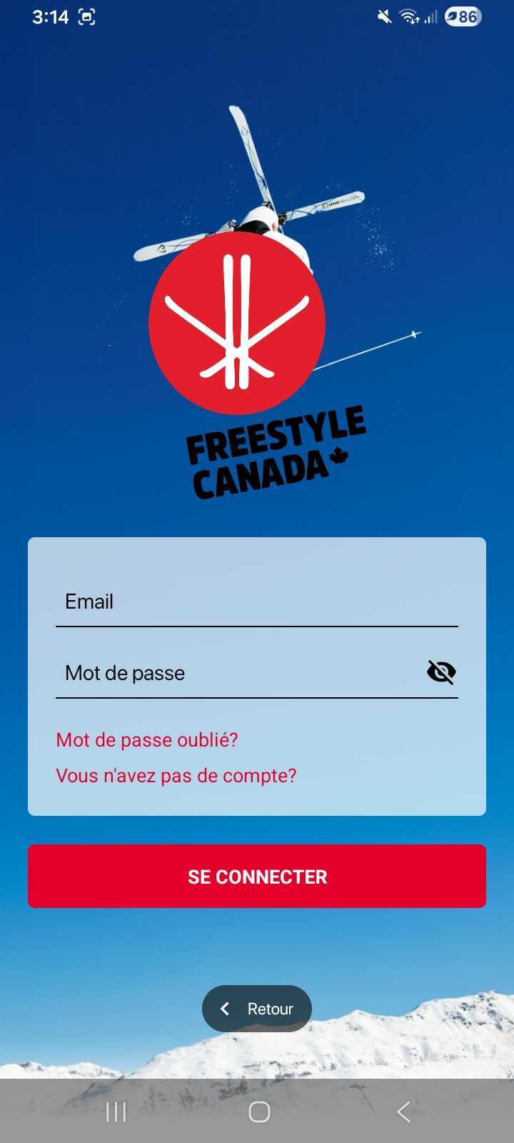 Inscrivez-vous avec votre courriel et votre mot de passe.