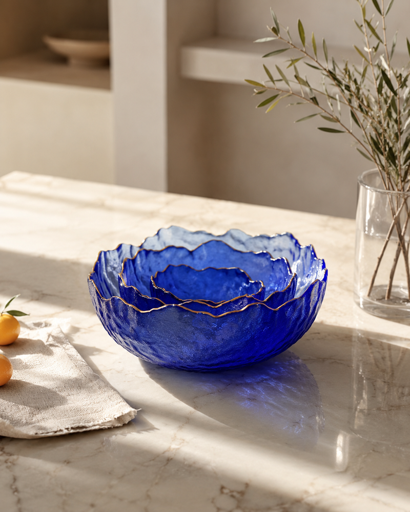 Gilded Edge Bowl Set of 3