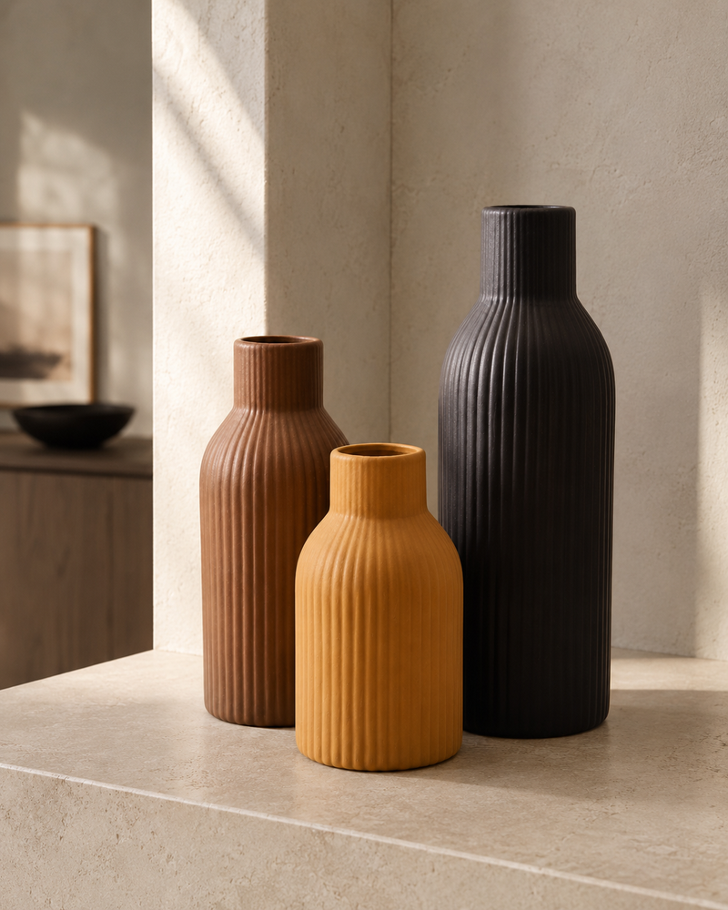 Column Vase Trio