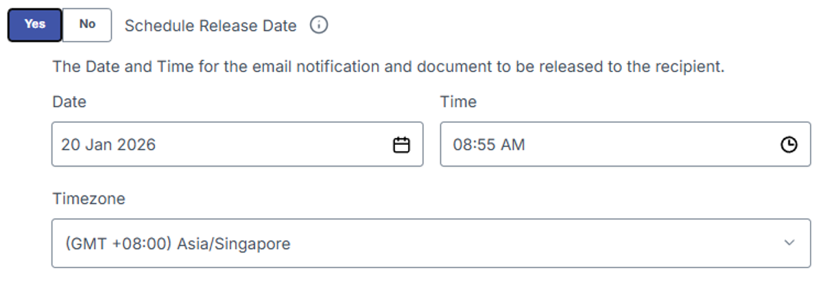 Image of Schedule Release Date section