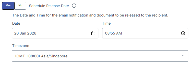 Image of Schedule Release Date section