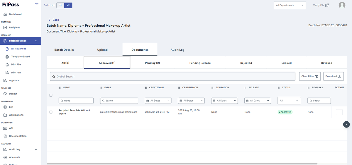 Image of Document page in Approval tab