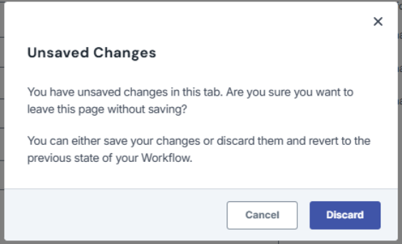Image of the Discard modal