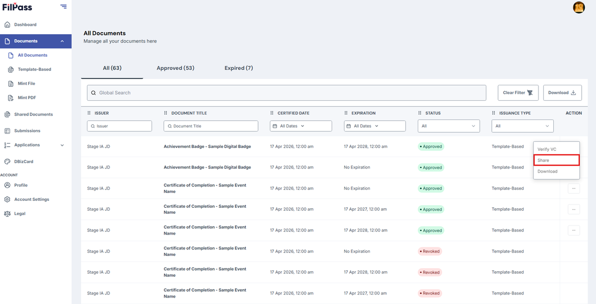 Image of Share in the Actions