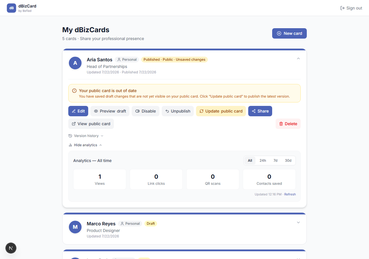 "Show analytics" toggle