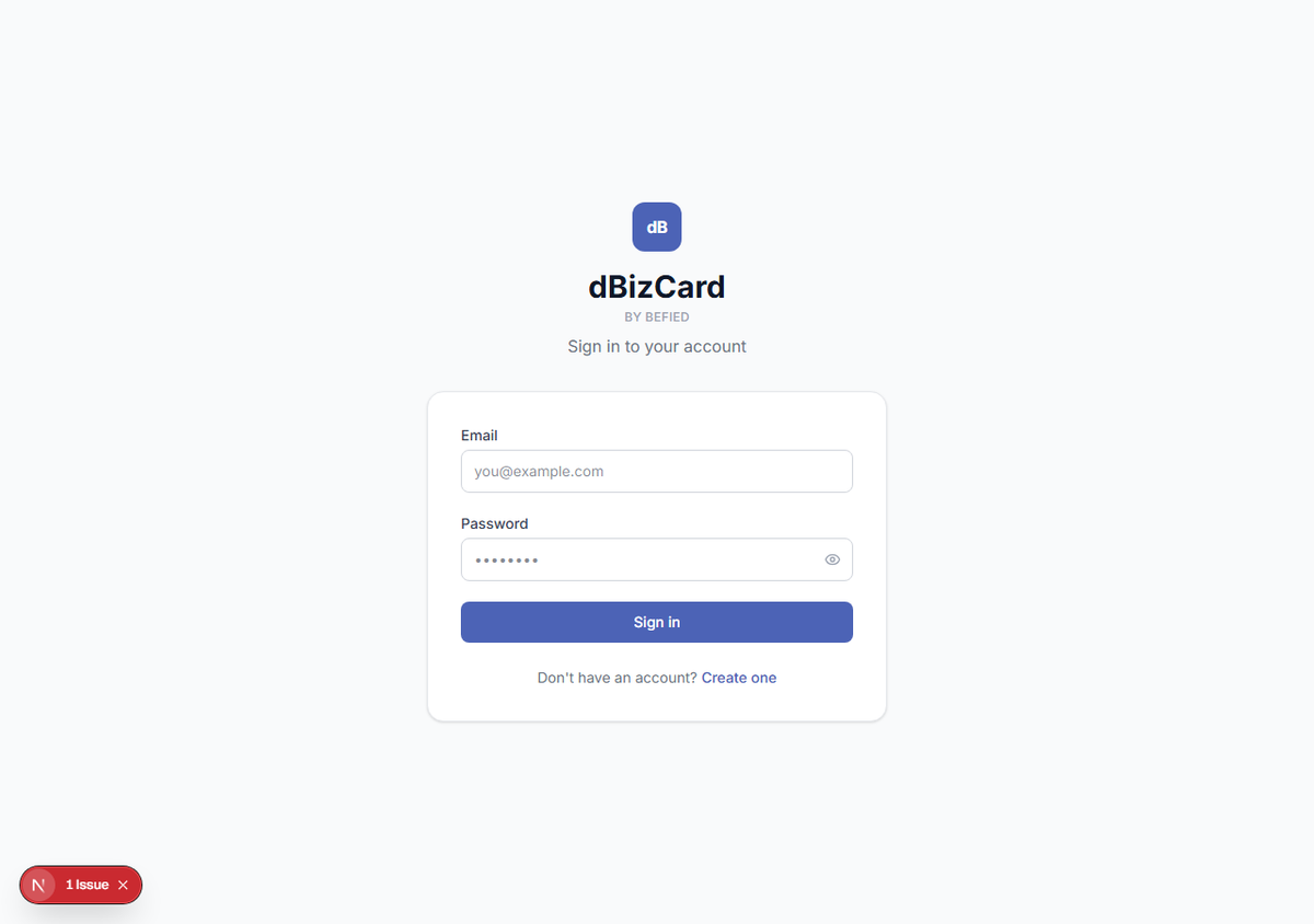 Login page with the "Create one" link highlighted