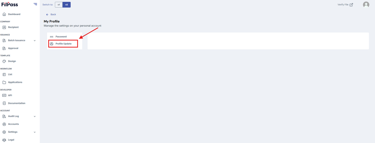 Image of My Profile page with highlight Profile Picture