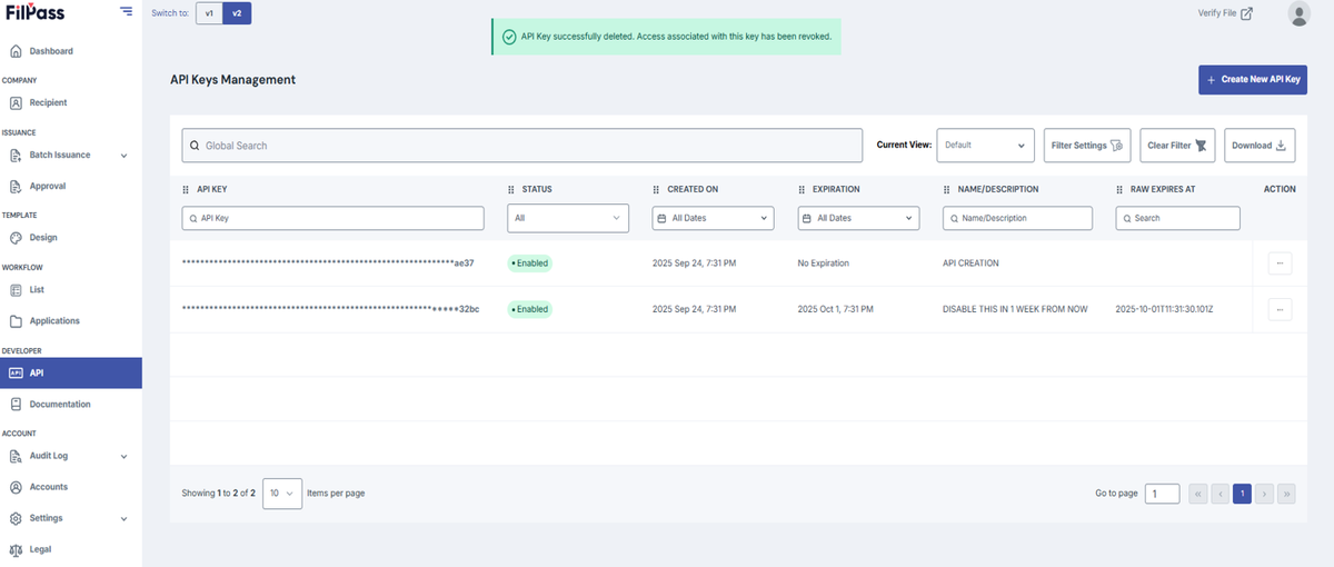 Image showing the pop-up modal and the table.
