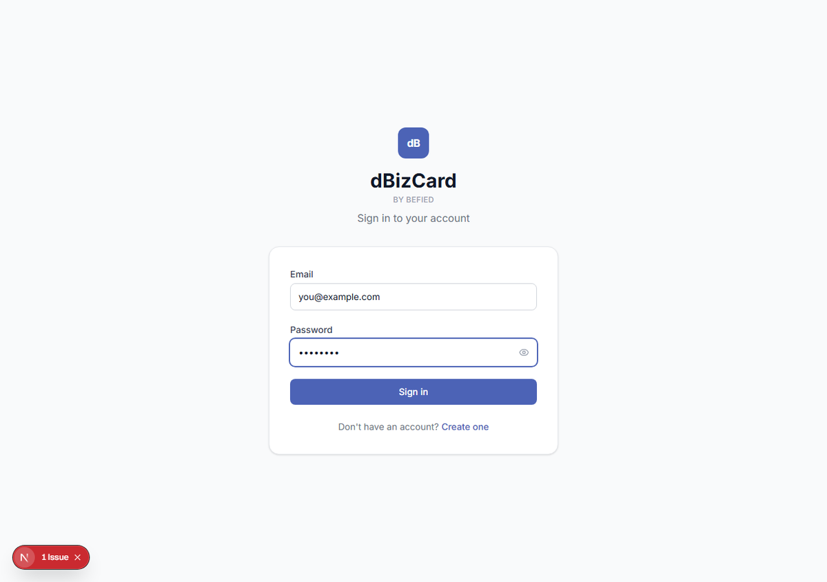 Login form filled in with Sign in button