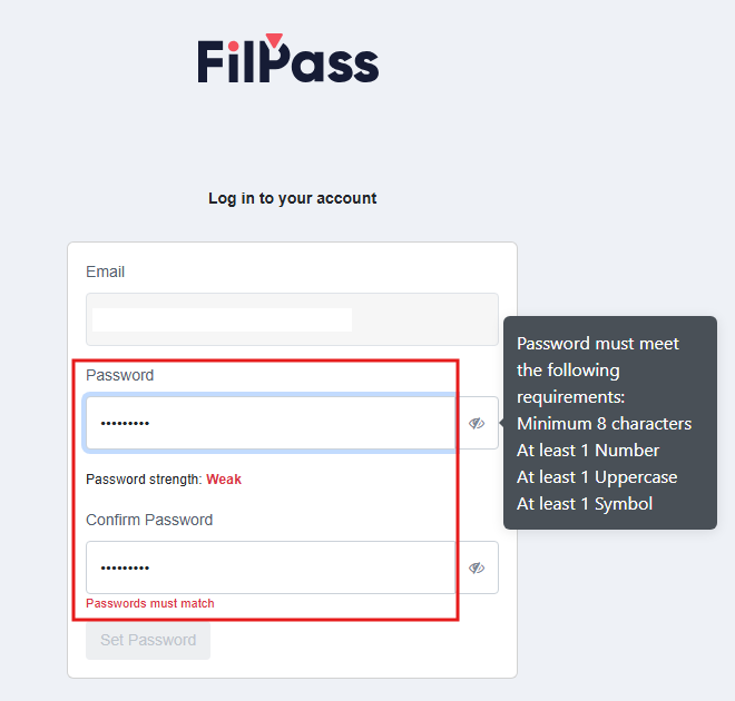 Image of a highlight box over password and confirm password fields