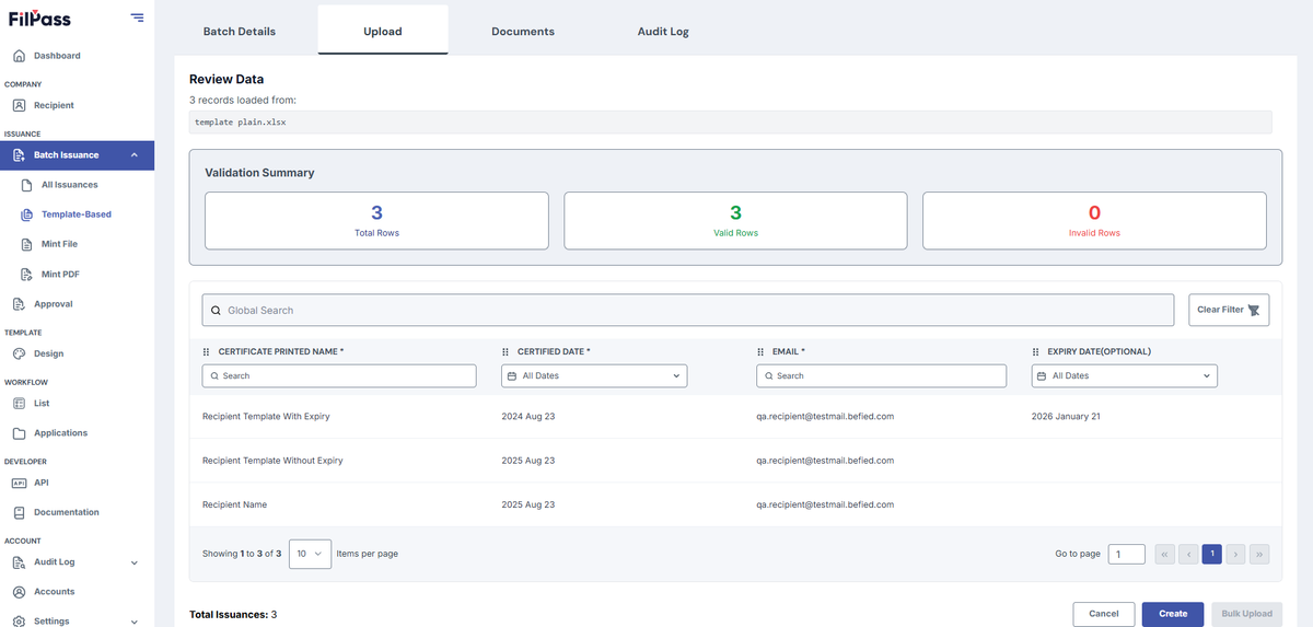 Image of the Upload page