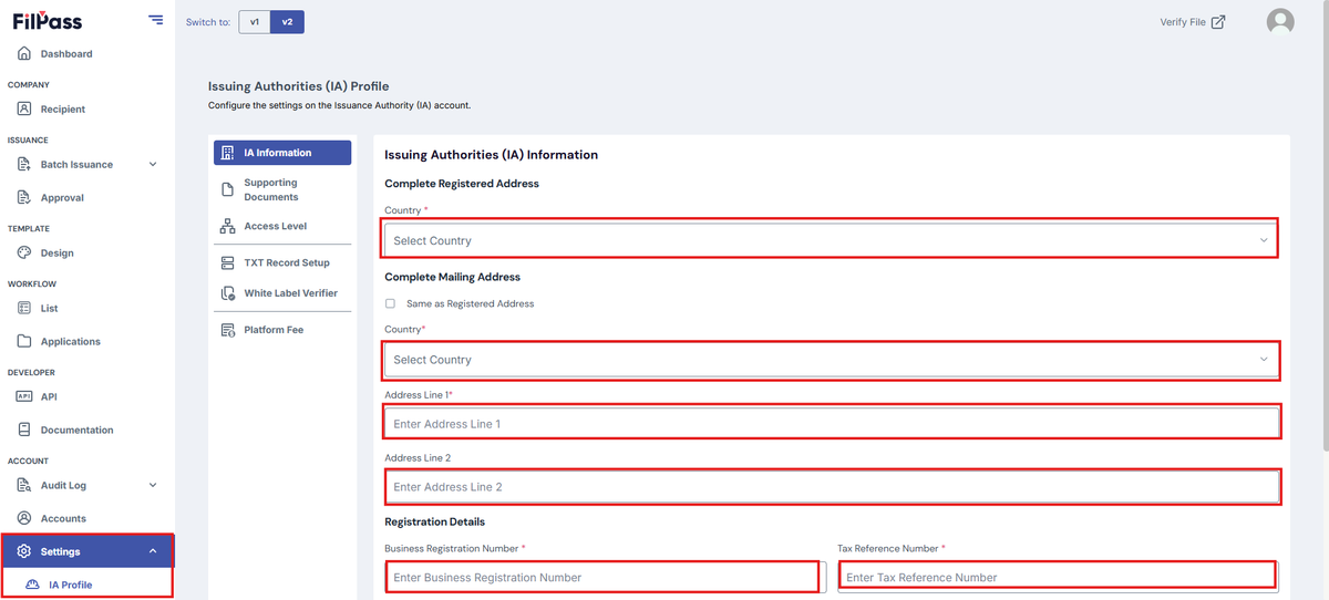 Image of the page with the highlighted necessary details.