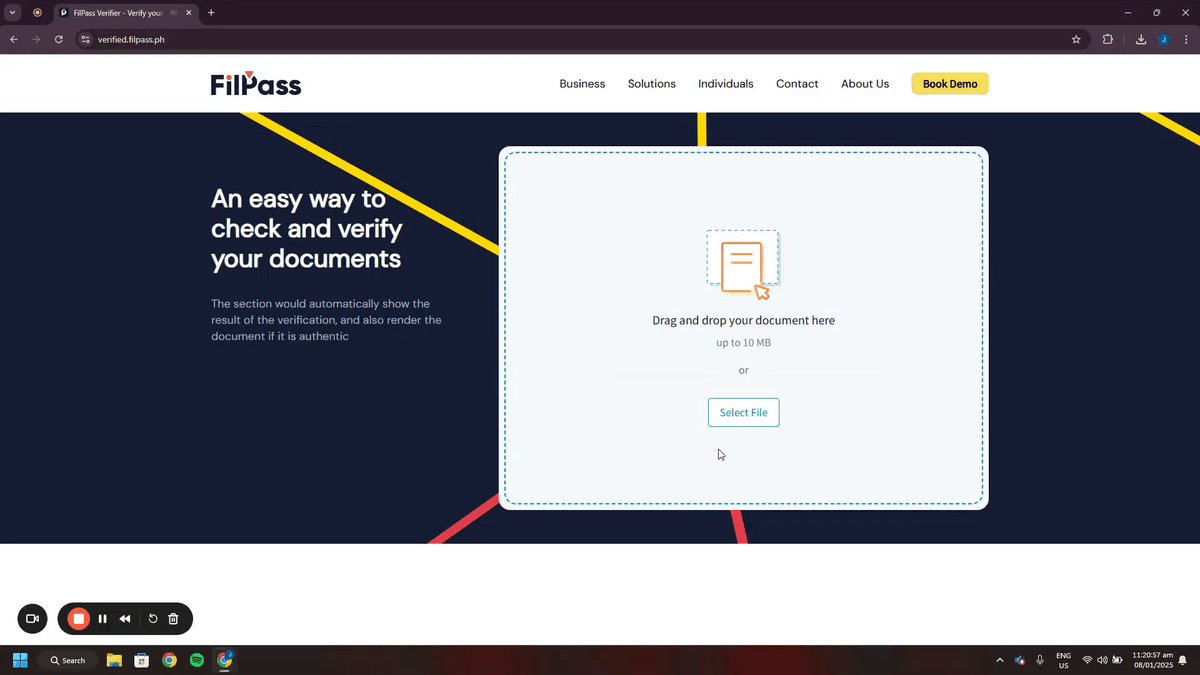 Select file verification
