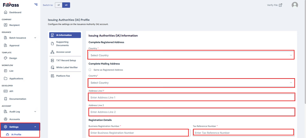 Image of the page with the highlighted necessary details.